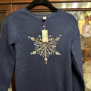 The Children's Place Navy Blue Snowflake Dress